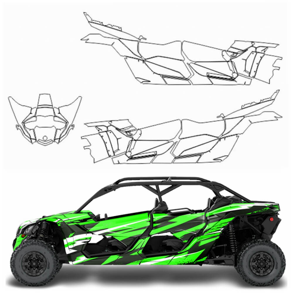 Full Graphics Kit Decal Wrap For Can-Am Maverick X3 MAX DS RS 4D 4 Door 2016+ FIRESTORM - pazoma