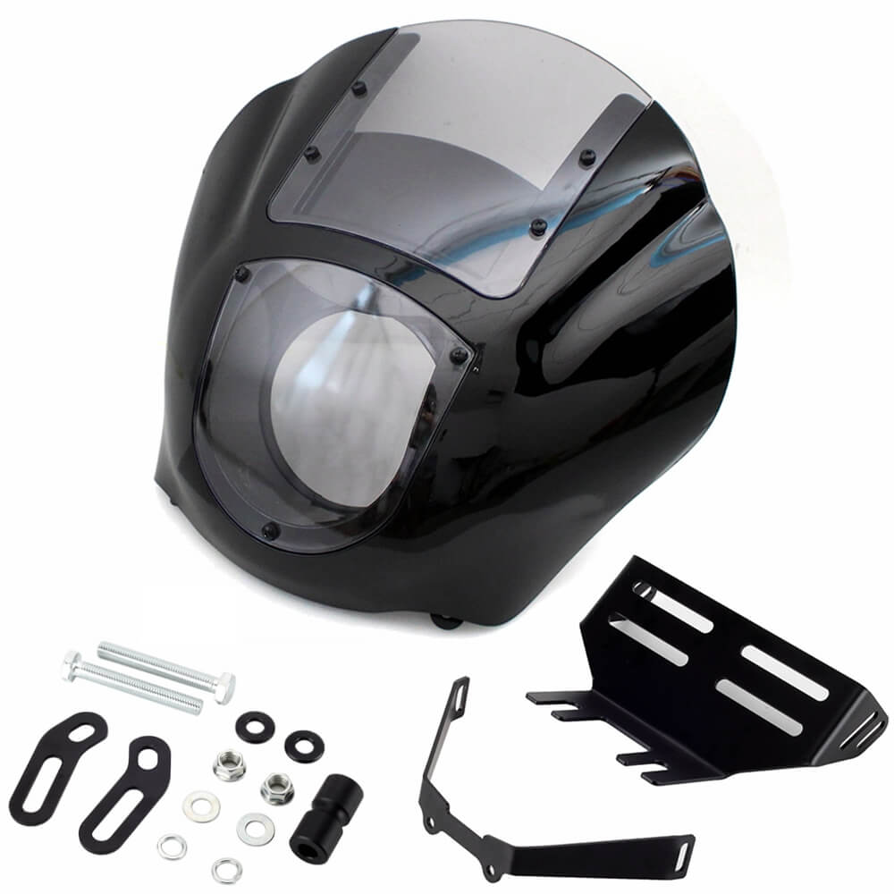 Harley Softail Low Rider S FXLRS M8 Headlight Quarter Fairing Windshield w/ Headlight Relocation Block Mounting kit 2020-2025 - pazoma