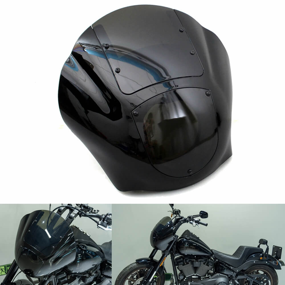 Harley Softail Low Rider S FXLRS M8 Headlight Quarter Fairing Windshield w/ Headlight Relocation Block Mounting kit 2020-2025 - pazoma