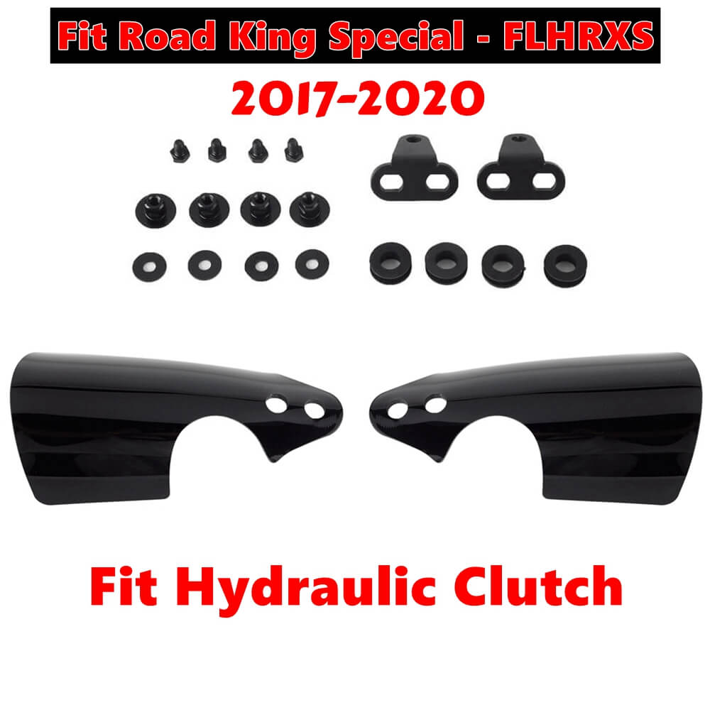 Club Style HD PC Handguards Hand Guard Black Polycarbonate w/Cutouts For Harley-Davidson Road King Special FLHRXS 2017-2024 - pazoma