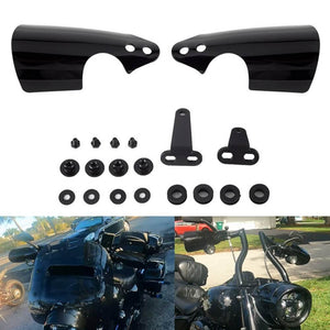 Club Style HD PC Handguards Hand Guard Black Polycarbonate w/Cutouts For Harley-Davidson Road King Special FLHRXS 2017-2024 - pazoma