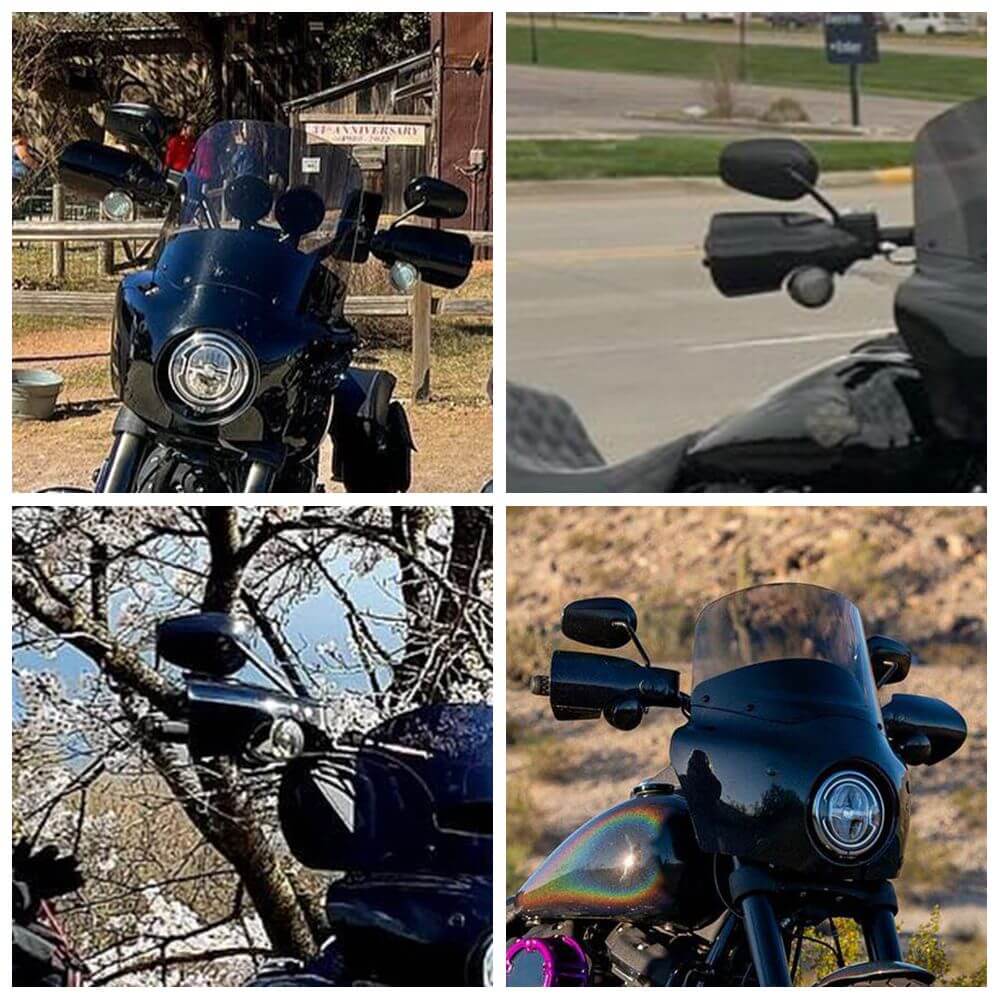 Club Style Handguards Hand Guard Black For Harley Dyna Fat Bob FXDF Switchback FLD Wide Glide FXDWG Low Rider S FXDLS Road King Custom FLHRS 06-2017 - pazoma