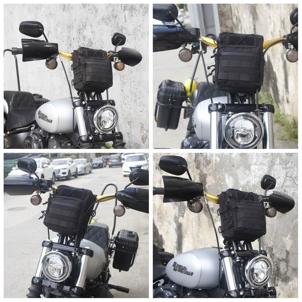 Utility Molle Bar Handlebar T-Bar Bag Handle Bags For Harley Dyna Street Bob FXBB Softail Sportster Tool Pouch Trunk Storage Bag - pazoma