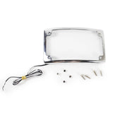 Motorcycle 4x7" Curved Radius License Plate Frame Holder Rear Fender with LED Light For Harley Softail Touring Dyna sport glide FLSL/FXBB - pazoma