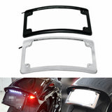 Motorcycle 4x7" Curved Radius License Plate Frame Holder Rear Fender with LED Light For Harley Softail Touring Dyna sport glide FLSL/FXBB - pazoma