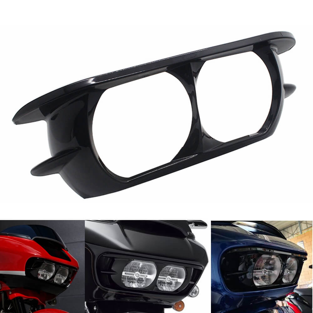 Motorcycle Dual Headlamp Headlight Trim Cover Bezel for Harley Road Glide 2015-2024 - pazoma