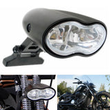 Dual Wave ET Custom Universal Twin Cyclops Motorcycle Headlight Headlamp For Harley V-Rod Choppers Bobbers Customs - pazoma