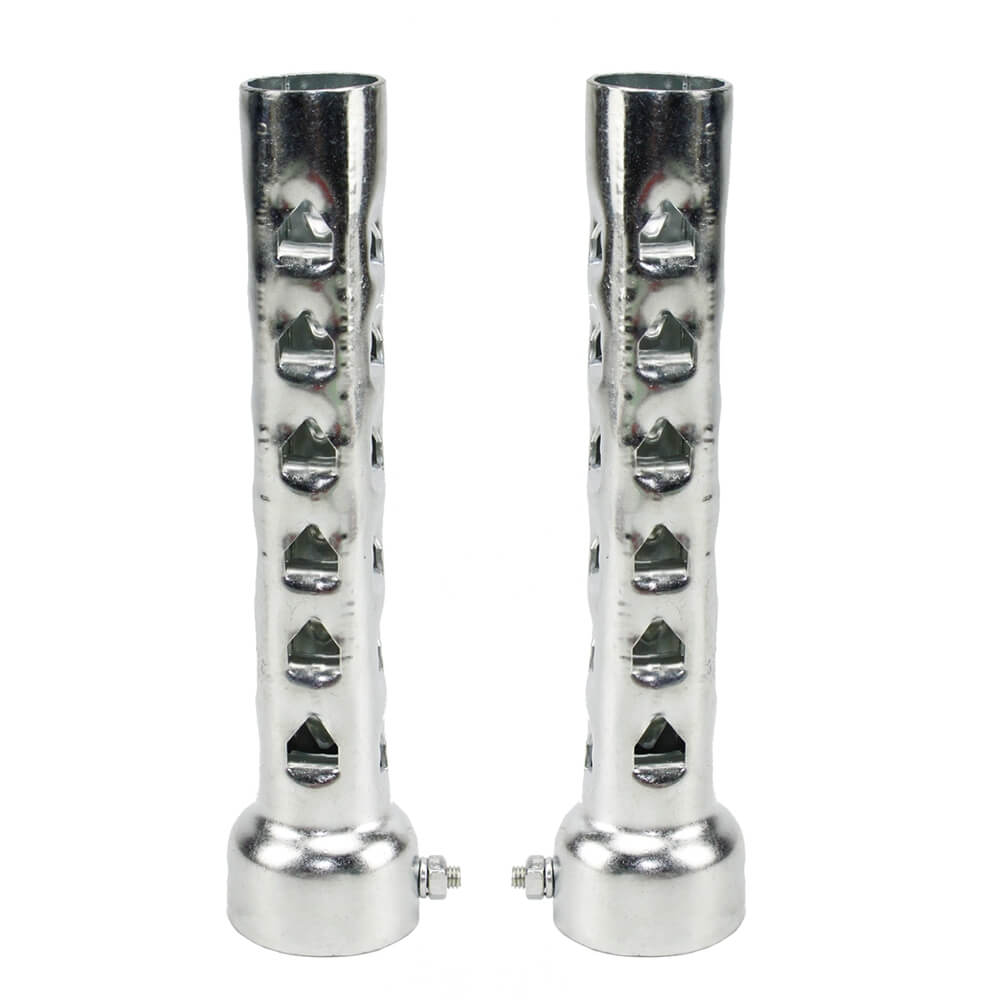 Long Universal Steel Louvered Core Exhaust Silencer Insert Baffle 8" x 2" OD 47MM Fit 2" OD Pipes For Cafe Racer Bobber Honda Indian Harley Custom - pazoma