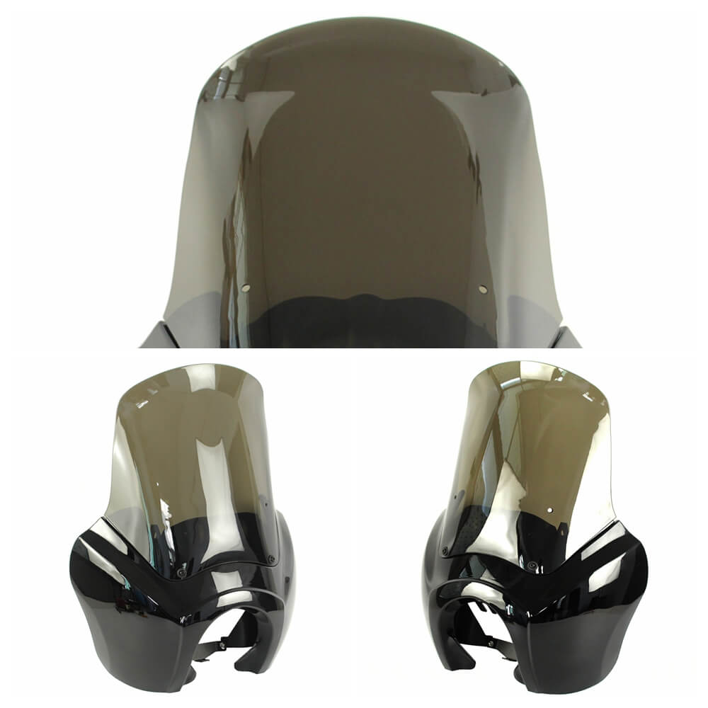 FXDXT Dyna Super Glide 15 inch T-Sport Headlight fairings Replacement Recurve Windshield Kit for Harley Street Bob FXR FXBB - pazoma