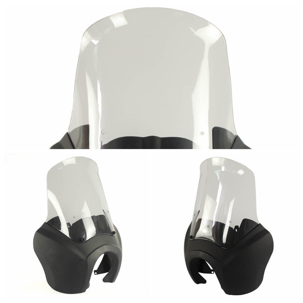 FXDXT Dyna Super Glide 15 inch T-Sport Headlight fairings Replacement Recurve Windshield Kit for Harley Street Bob FXR FXBB - pazoma