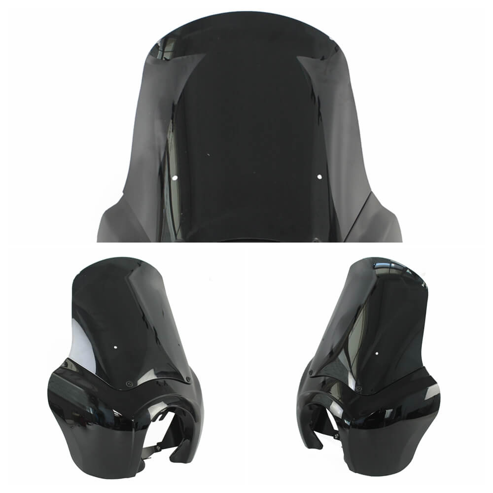 FXDXT Dyna Super Glide 15 inch T-Sport Headlight fairings Replacement Recurve Windshield Kit for Harley Street Bob FXR FXBB - pazoma