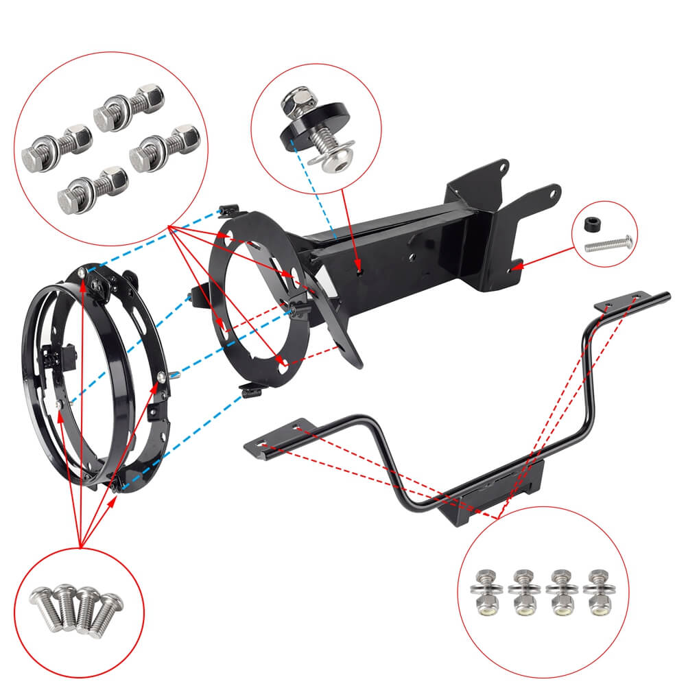 FXR Style Clubstyle Upper Lower Fairing W/7" LED Headlight For Harley Softail M8 FXBB FXBBS FXLR FXLRS FXFB FXFBS FXST 18-24 - pazoma