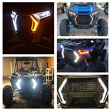 Polaris RZR XP Turbo 4 Turbo XP 1000 4 1000 Front LED Turn Signal Light "FANG" Signature Accent Light Kit 2019+ 2414087 2414088 - pazoma