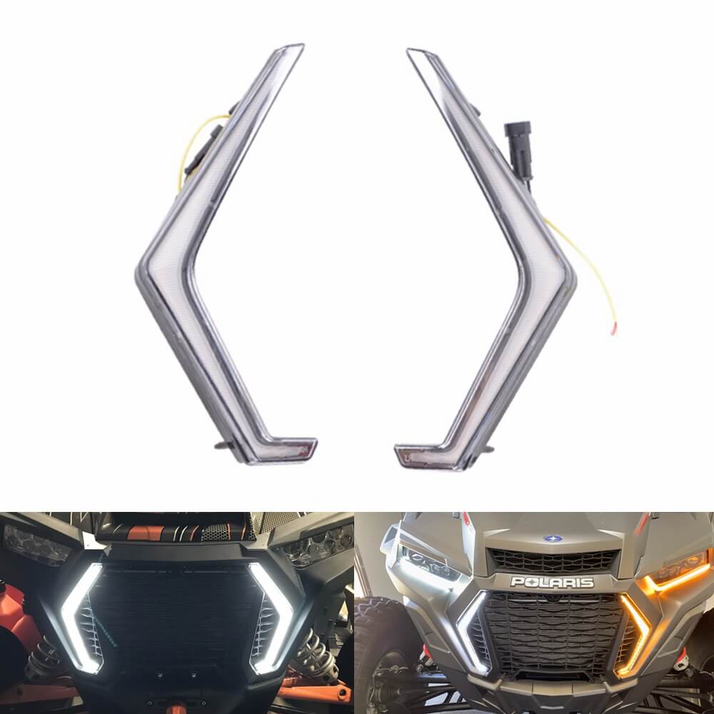 UTV LED Front Driver Turn Signal Fang Signature Accent Light Set for Polaris RZR XP Turbo S XP 1000 4 2018-2025 - pazoma