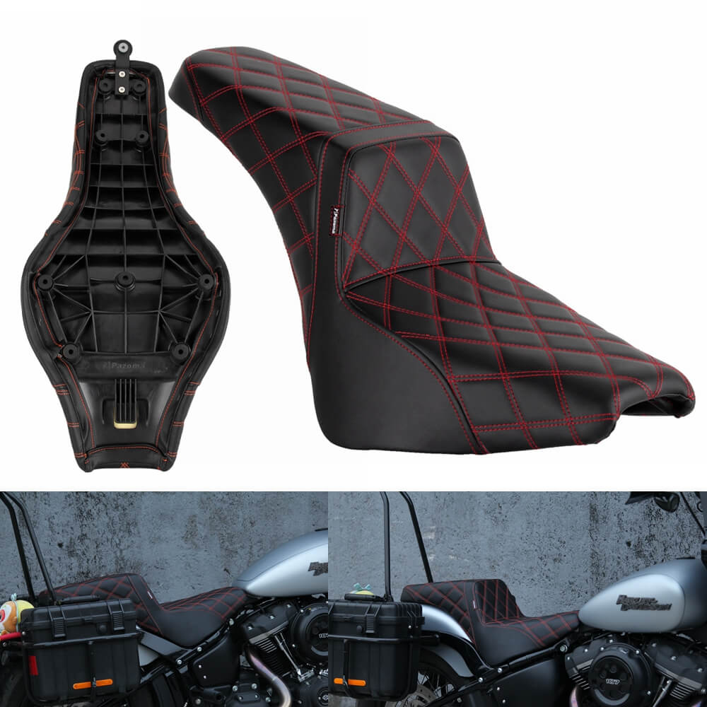 Front Driver & Rear Passenger LS Seat For Harley M8 Softail Street Bob Standard Slim FLDE FLHC FLHCS FLSL FXBB FXBBS FXST 2018-2024 - pazoma