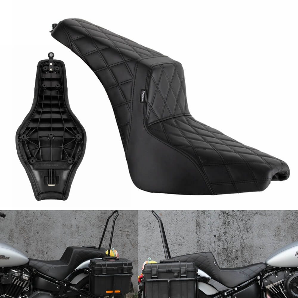 Front Driver & Rear Passenger LS Seat For Harley M8 Softail Street Bob Standard Slim FLDE FLHC FLHCS FLSL FXBB FXBBS FXST 2018-2024 - pazoma