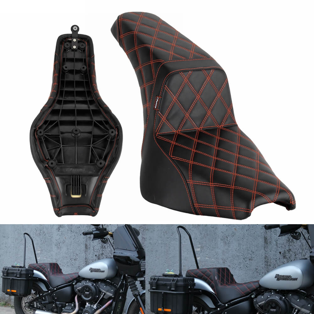 Front Driver & Rear Passenger LS Seat For Harley M8 Softail Street Bob Standard Slim FLDE FLHC FLHCS FLSL FXBB FXBBS FXST 2018-2024 - pazoma