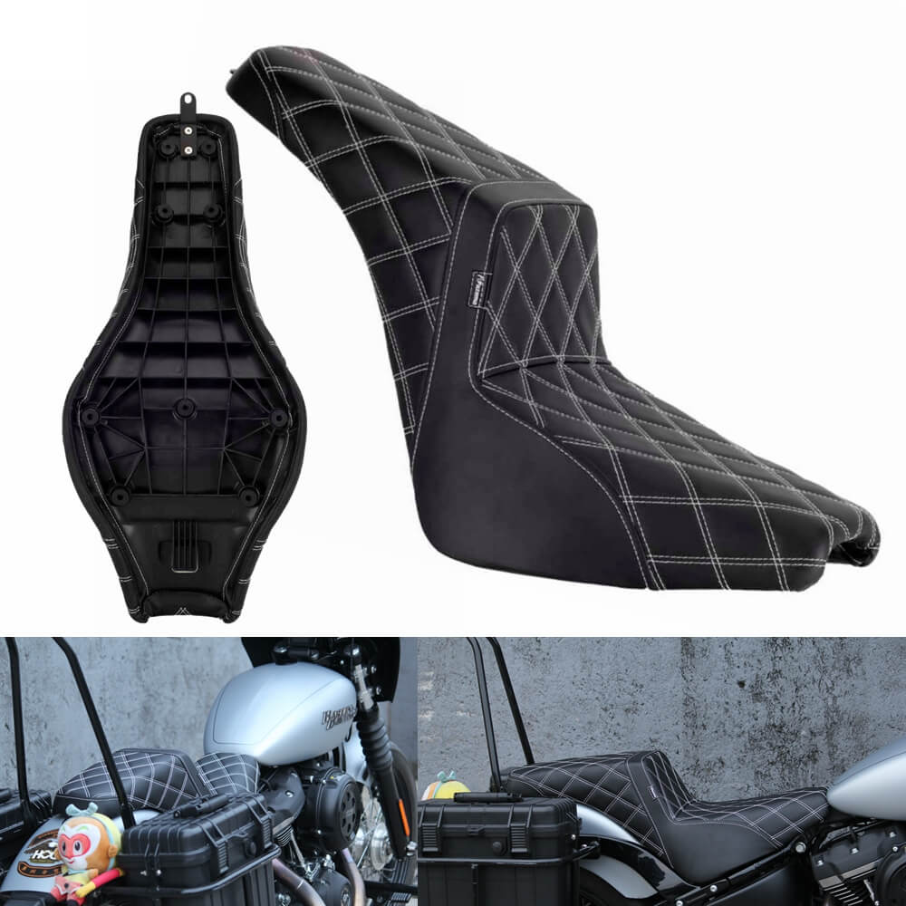 Front Driver & Rear Passenger LS Seat For Harley M8 Softail Street Bob Standard Slim FLDE FLHC FLHCS FLSL FXBB FXBBS FXST 2018-2024 - pazoma