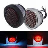 Grid Style Retro Motorcycle 12V LED Taillight W/License Light For Harley Chopper Cafe Racer Bobber Custom Brake Stop Tail Light