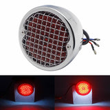 Grid Style Retro Motorcycle 12V LED Taillight W/License Light For Harley Chopper Cafe Racer Bobber Custom Brake Stop Tail Light - pazoma