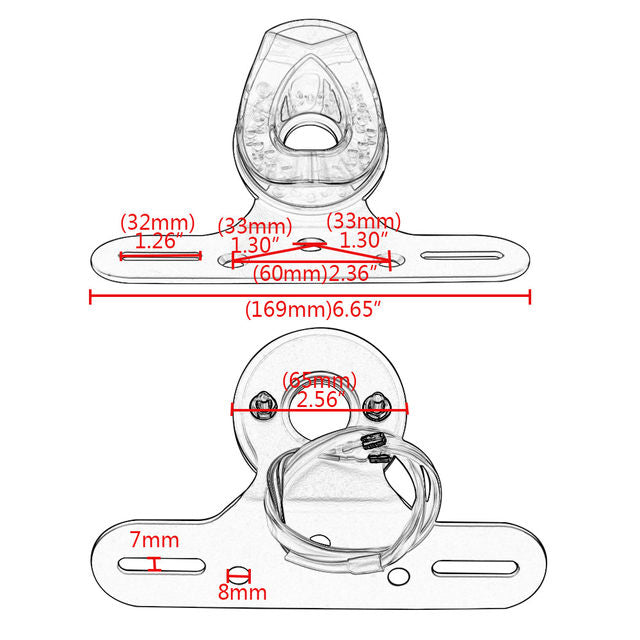 Motorcycle LED Tail Light Taillight Running Brake Light License Plate Frame For Harley Honda Yamaha Cafe Racer Bobber Chopper - pazoma