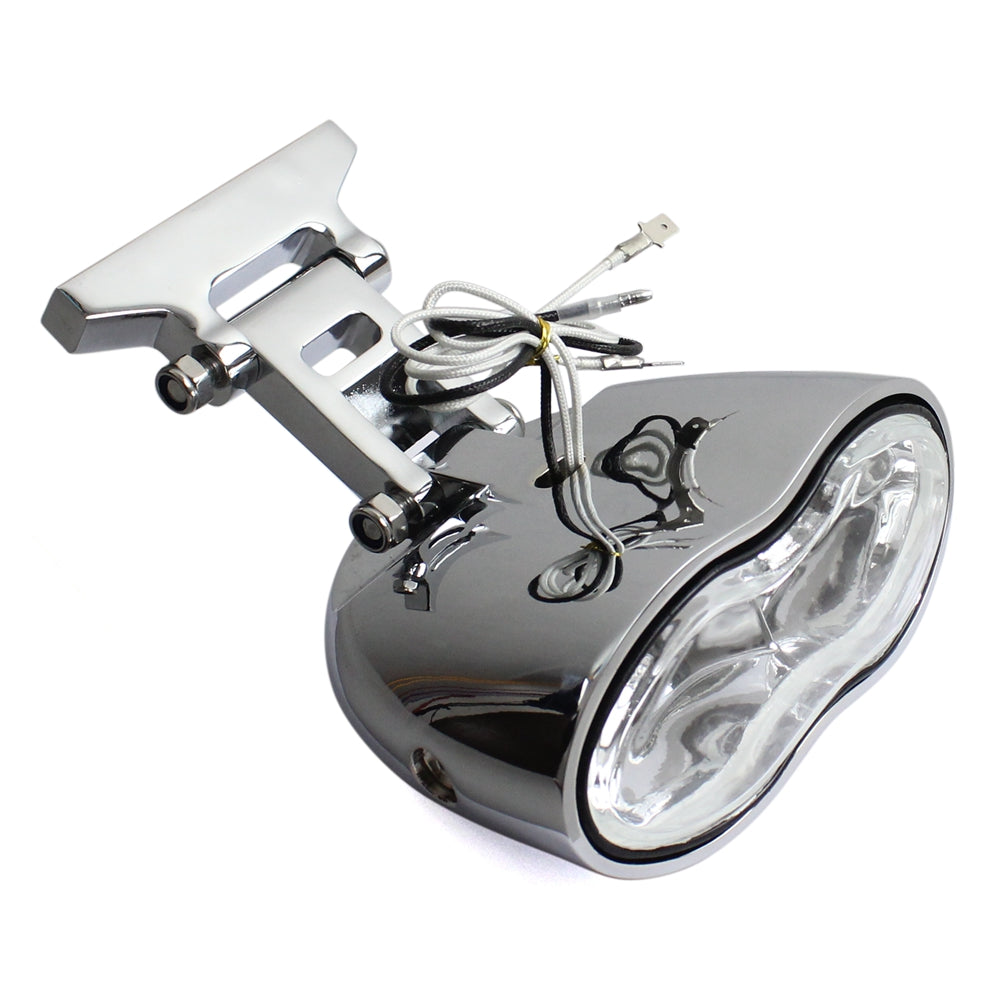 Harley V-Rod Choppers Bobbers Cyclops Custom Motorcycle Headlight Double Oval Wave Twin Headlamp - pazoma