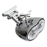 Harley V-Rod Choppers Bobbers Cyclops Custom Motorcycle Headlight Double Oval Wave Twin Headlamp - pazoma