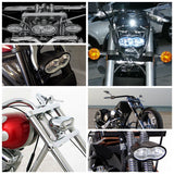 Harley V-Rod Choppers Bobbers Cyclops Custom Motorcycle Headlight Double Oval Wave Twin Headlamp - pazoma