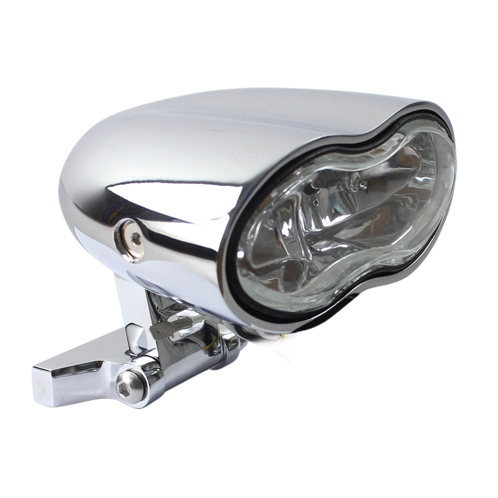 Harley V-Rod Choppers Bobbers Cyclops Custom Motorcycle Headlight Double Oval Wave Twin Headlamp - pazoma