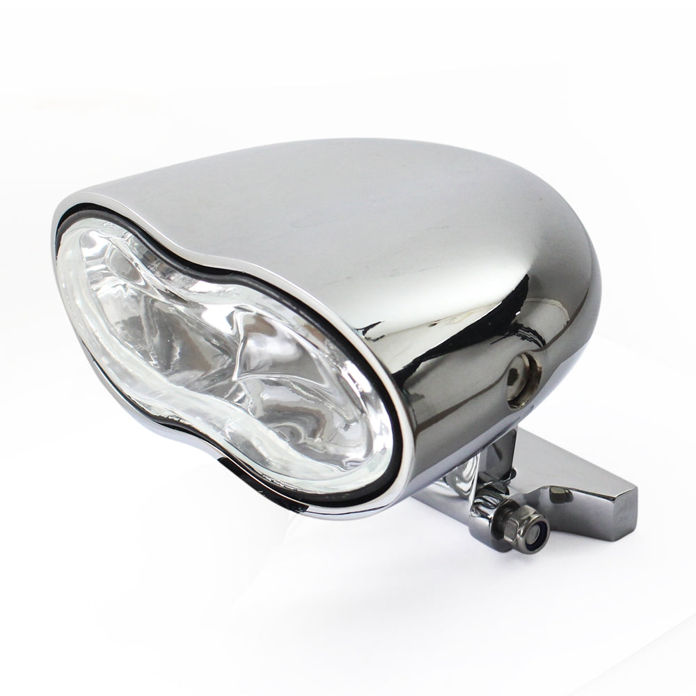 Harley V-Rod Choppers Bobbers Cyclops Custom Motorcycle Headlight Double Oval Wave Twin Headlamp - pazoma