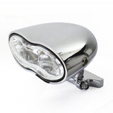 Harley V-Rod Choppers Bobbers Cyclops Custom Motorcycle Headlight Double Oval Wave Twin Headlamp - pazoma