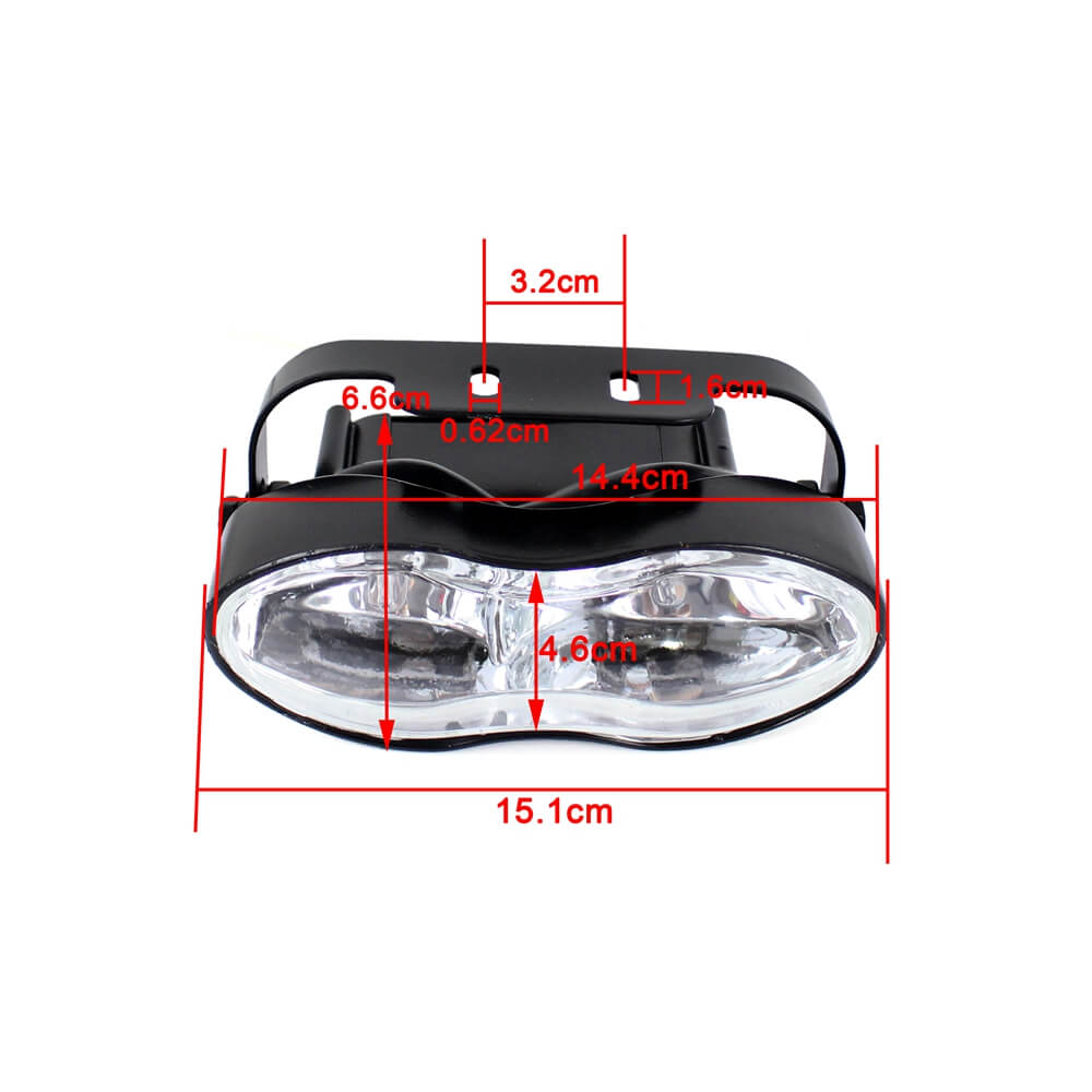 Motorcycle Double Oval Twin Headlight Cateye Retro Wave Head Lamp Custom Streetfighter Cafe Racer Bobbers Chopper H3 2 x 55w - pazoma