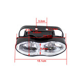Motorcycle Double Oval Twin Headlight Cateye Retro Wave Head Lamp Custom Streetfighter Cafe Racer Bobbers Chopper H3 2 x 55w - pazoma