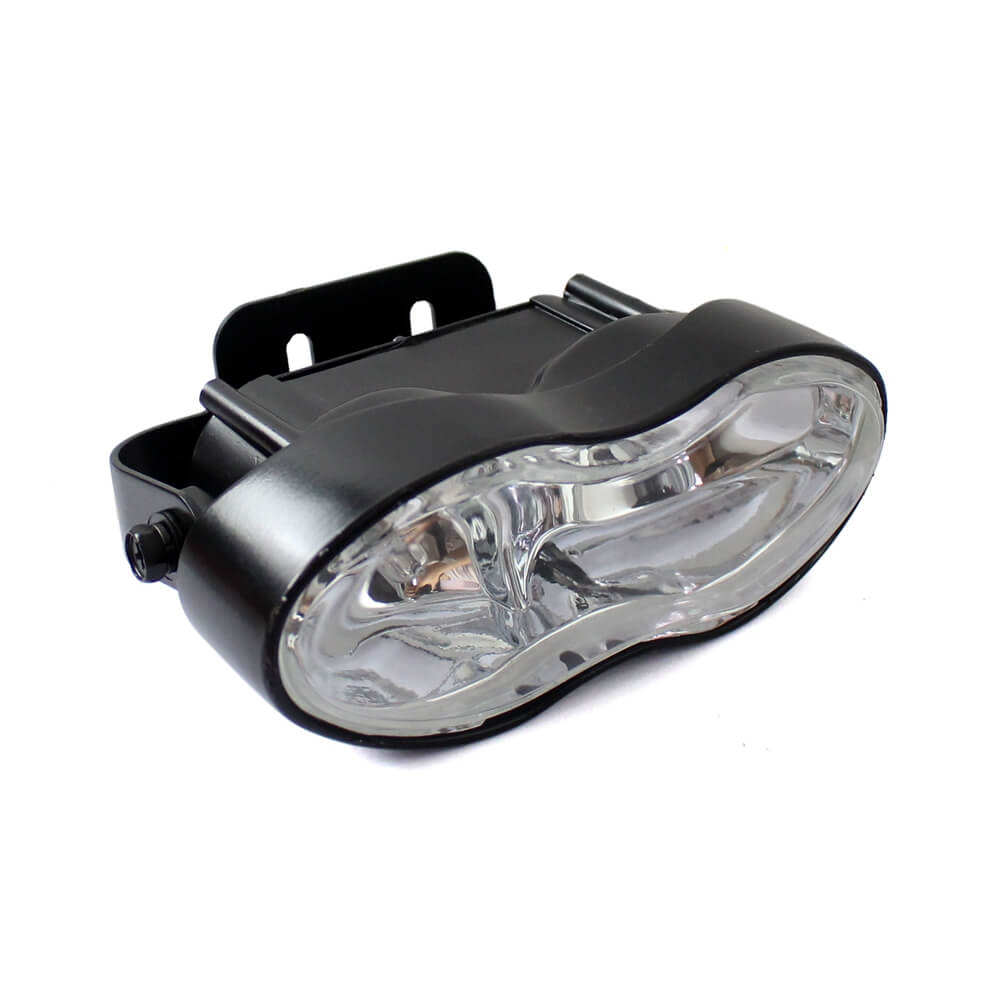 Motorcycle Double Oval Twin Headlight Cateye Retro Wave Head Lamp Custom Streetfighter Cafe Racer Bobbers Chopper H3 2 x 55w - pazoma