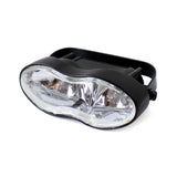 Motorcycle Double Oval Twin Headlight Cateye Retro Wave Head Lamp Custom Streetfighter Cafe Racer Bobbers Chopper H3 2 x 55w - pazoma