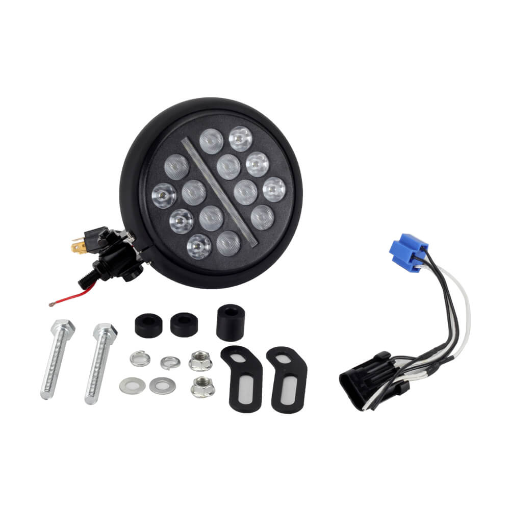 Harley Softail Low Rider S FXLRS 5.75" Club style LED Headlight W/ Conversion Extension Bracket Kit For T-sport Front Fairing - pazoma