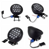 Harley Softail Low Rider S FXLRS to Dyna 5.75 Inch LED Headlight With Conversion Mount Extension Relocation Bracket Hardware kit 20-2025 - pazoma