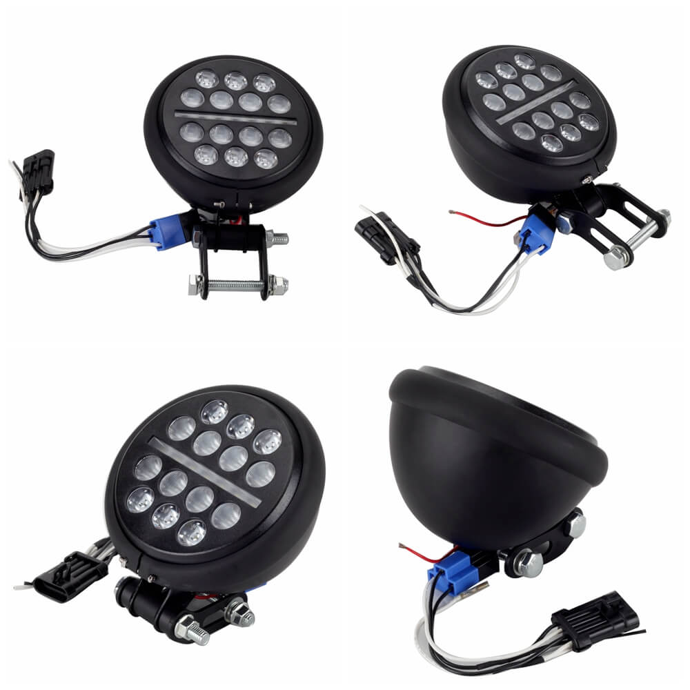 Harley Softail Low Rider S FXLRS to Dyna 5.75'' LED Headlight W/Quarter Fairing Windshield Relocation Block Mounting kit 20-2025 - pazoma