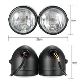 Motorcycle Twin Front Headlight lamp W/ Bracket For Harley Street Fat Boy Dual Sport Dirt Bikes Street Fighter Cafe Racer - pazoma