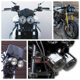 Motorcycle Universal Streetfighter Twin Round Dominator Headlights Double Dual Lamp Front Headlamp for Harley Cafe Racer Chopper Bobber SV650 - pazoma