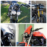 Motorcycle Twin Front Headlight lamp W/ Bracket For Harley Street Fat Boy Dual Sport Dirt Bikes Street Fighter Cafe Racer - pazoma