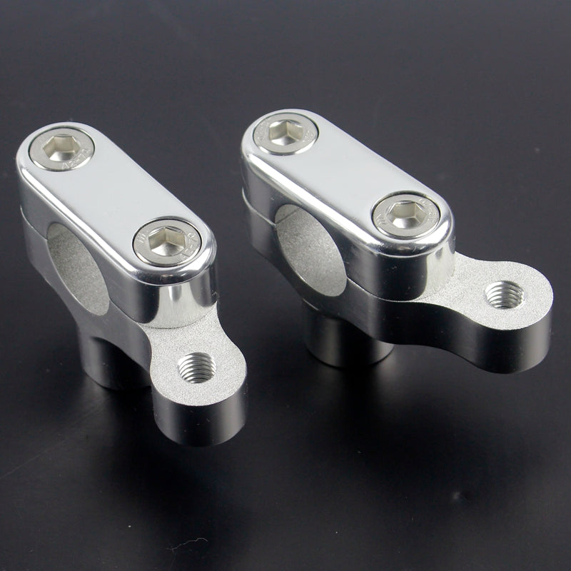 Pazoma Motorcycle CNC Handlebar Risers with Meter Bracket for Harley Sportster models 2004-2019, color Black / Silver - pazoma