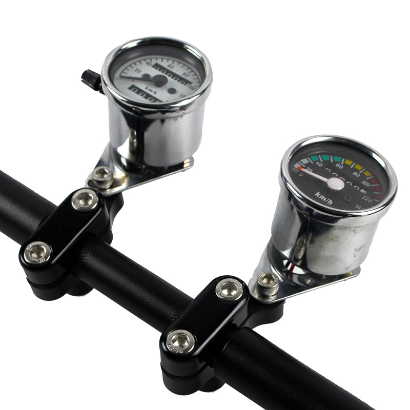 Pazoma Motorcycle CNC Handlebar Risers with Meter Bracket for Harley Sportster models 2004-2019, color Black / Silver - pazoma