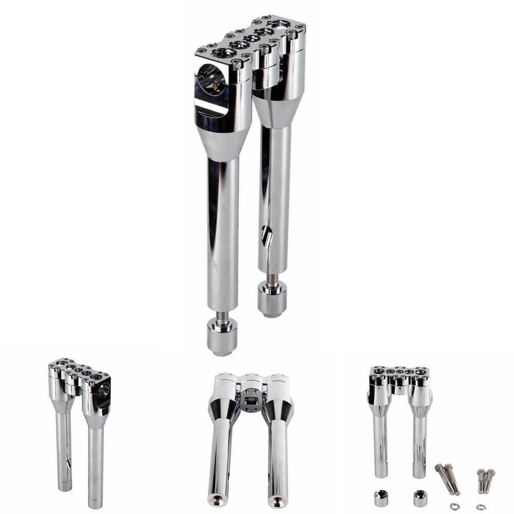 1" 25.4mm Clubstyle Straight Handlebar Risers for Harley Dyna Low Rider FXDLS Fat Street Bob FXDF Softail Sportster Road King - pazoma