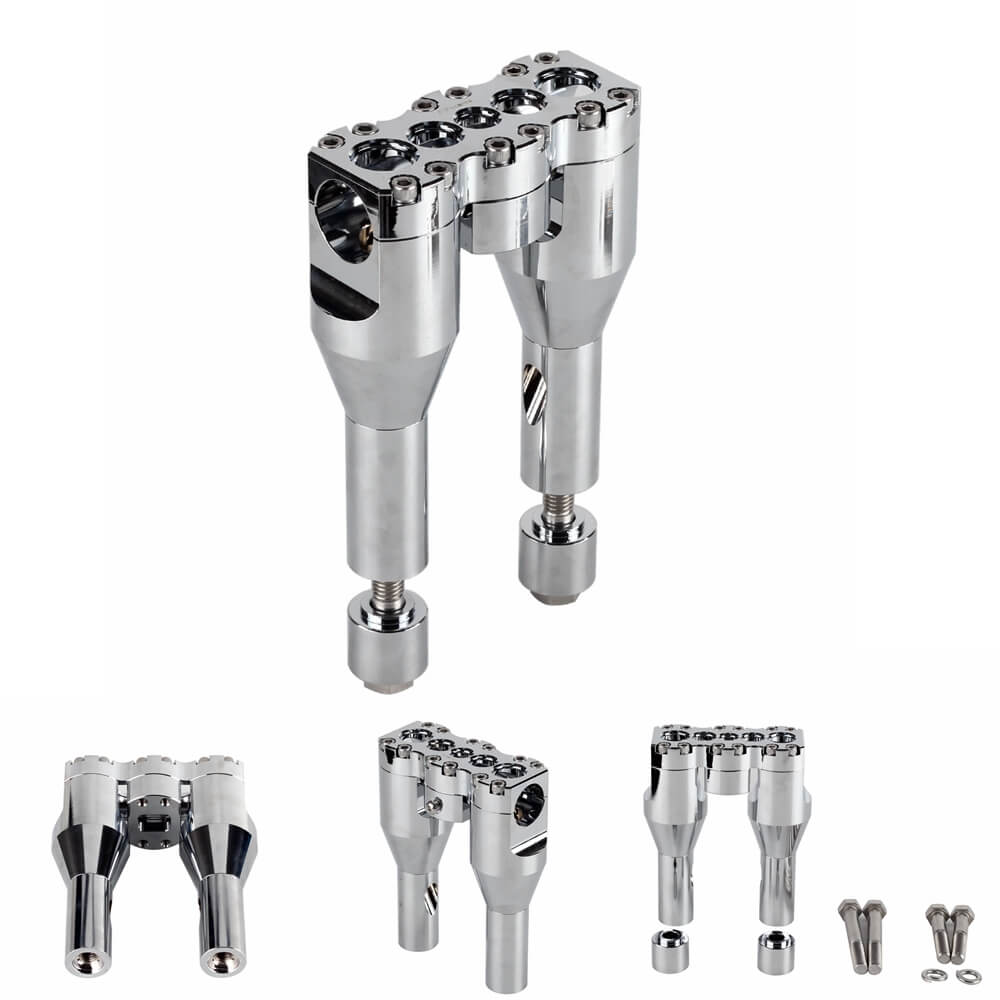 1" 25.4mm Clubstyle Straight Handlebar Risers for Harley Dyna Low Rider FXDLS Fat Street Bob FXDF Softail Sportster Road King - pazoma