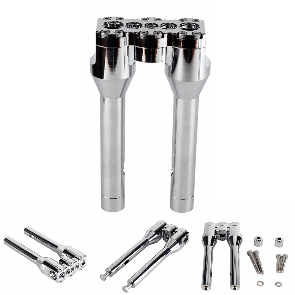 1-1/8" 28.6mm Club Style Top Clamp Straight Upright Modular Handlebar Risers For Harley Dyna Softail Sportster FXDLS FXBB - pazoma