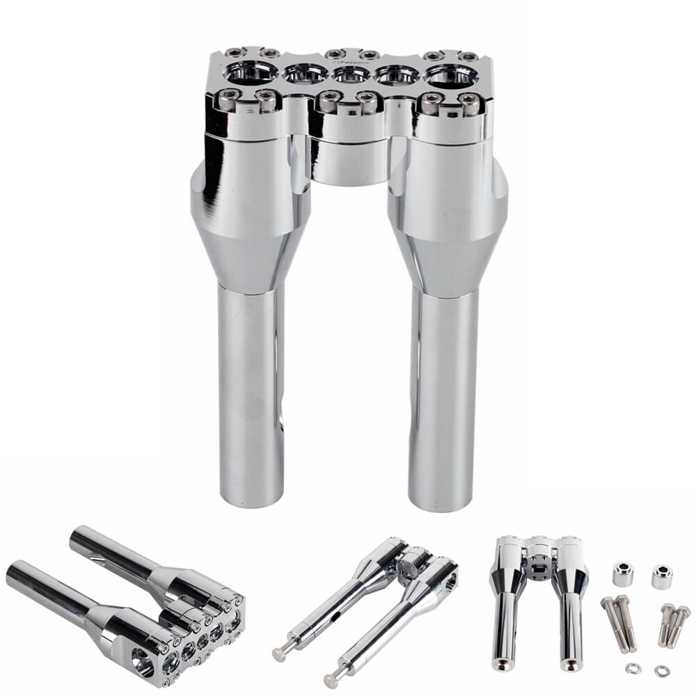 1-1/8" 28.6mm Club Style Top Clamp Straight Upright Modular Handlebar Risers For Harley Dyna Softail Sportster FXDLS FXBB - pazoma
