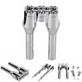 1-1/8" 28.6mm Club Style Top Clamp Straight Upright Modular Handlebar Risers For Harley Dyna Softail Sportster FXDLS FXBB - pazoma