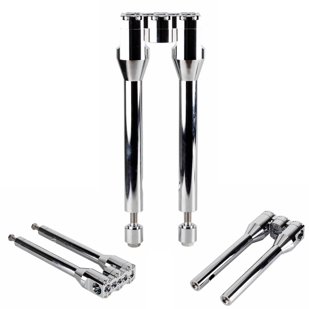 1-1/2" Club Style Top Clamp Straight Upright Modular Handlebar Risers For Harley Low Rider FXDLS Fat Street Bob FXDF FXDB FXBB - pazoma