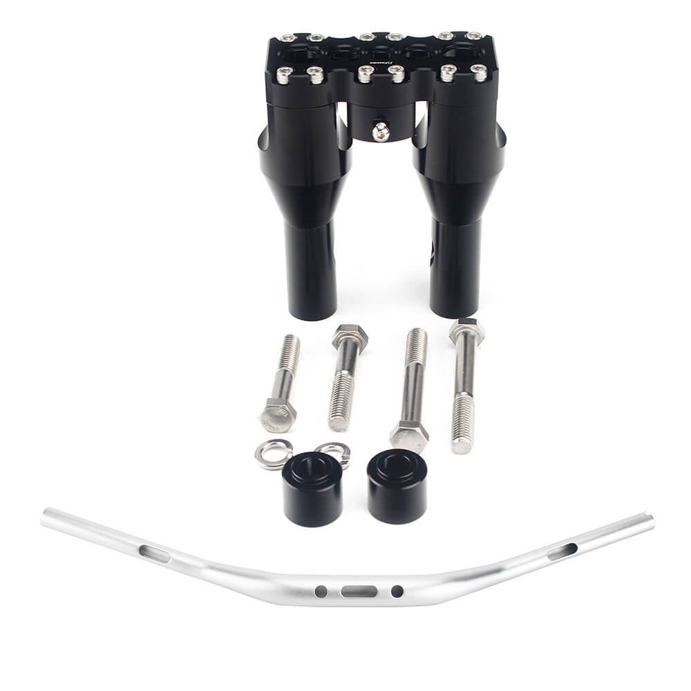 Club Style Tapered Fat Bars 1-1/2" Phatbar Handlebar & Riser Kit for Harley Dyna Softail Street bob Low Rider S Road King - pazoma